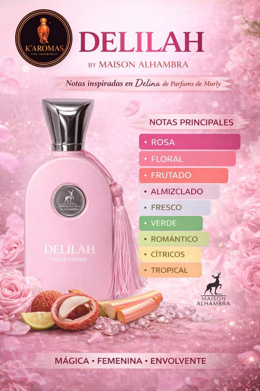 Maison Alhambra Delilah Pour Femme EDP 100ml | Lychee Turkish Rose & Vanilla Perfume for Women | Ships USA
